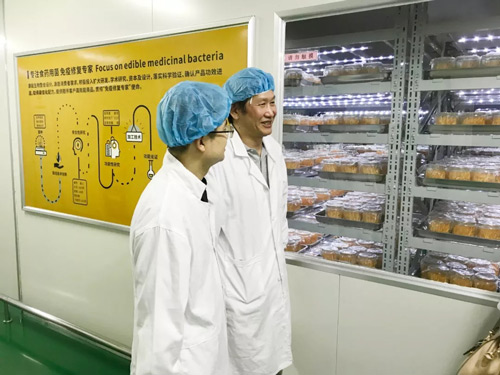 贡成良教授一行参观培植车间